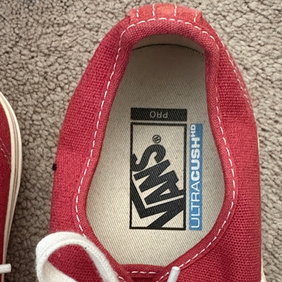 Vans Red and White Canvas Shoes - Picture 2 of 6
